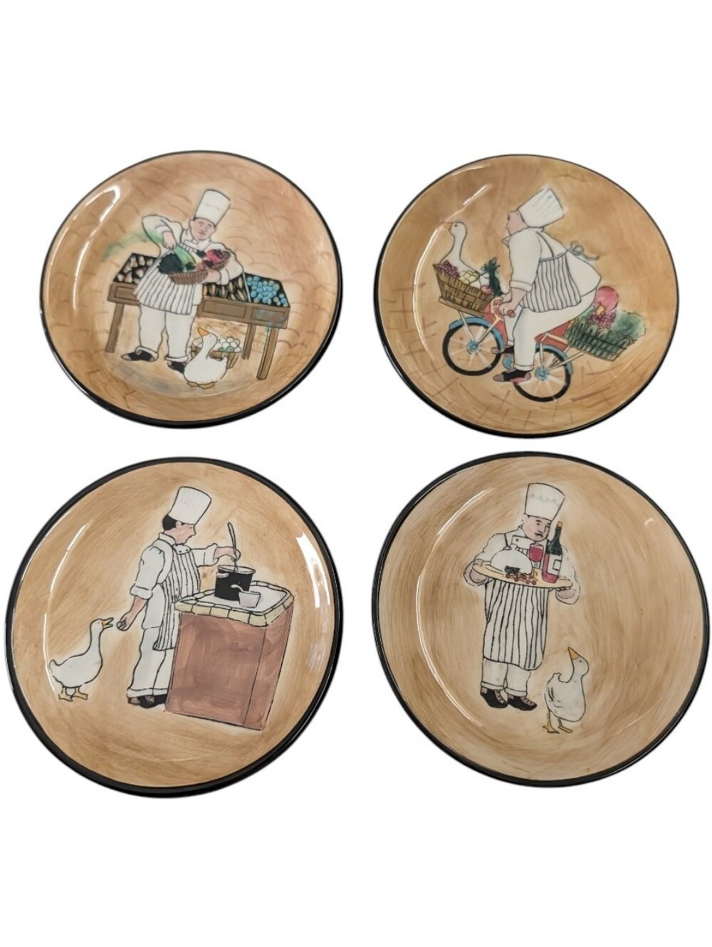 Certified International Whimsical Chef Appetizer Plates